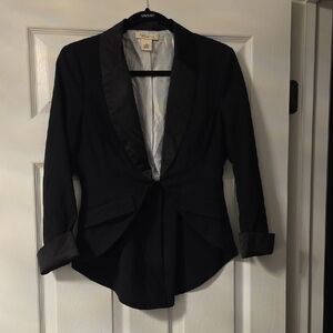 Arden B Black Blazer with Satin Trim